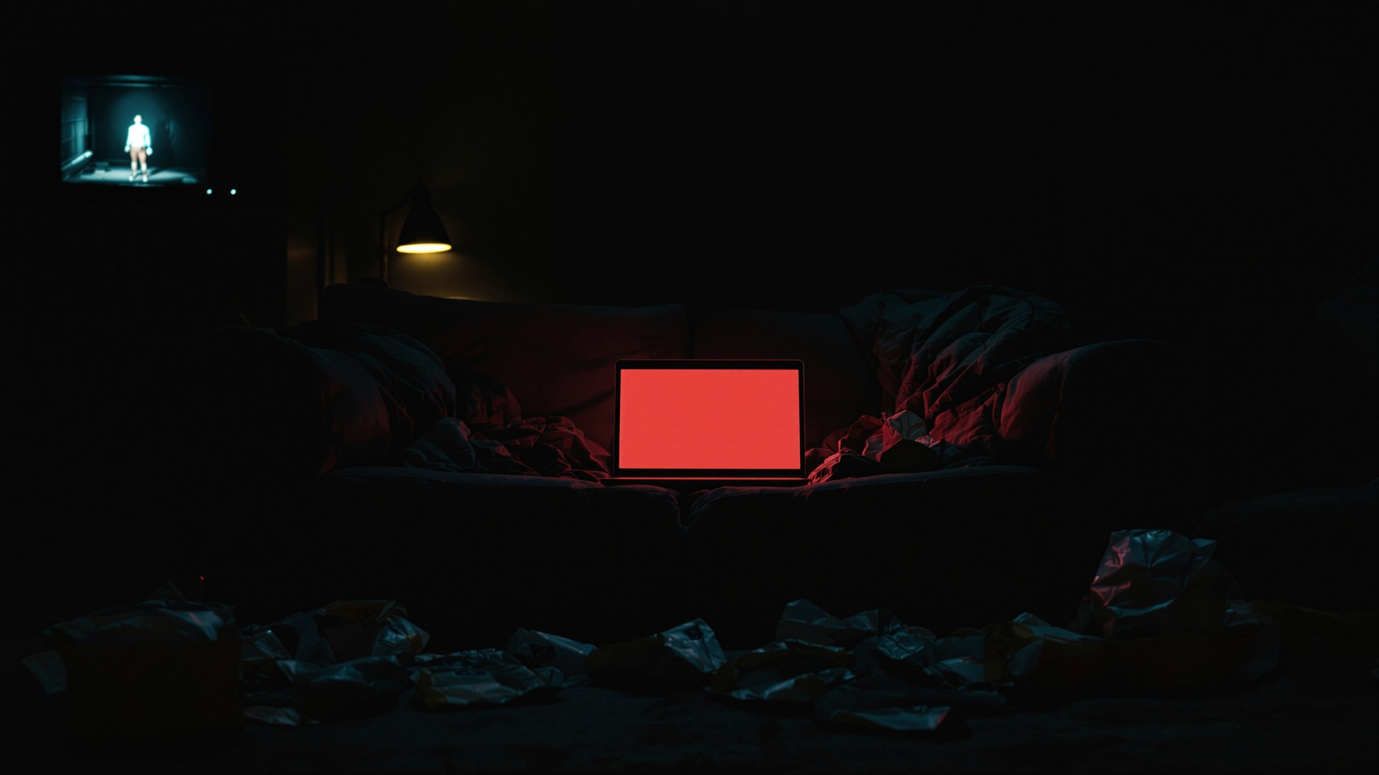 Couch with laptop